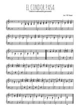 Téléchargez l'arrangement pour piano de la partition de El condor pasa en PDF
